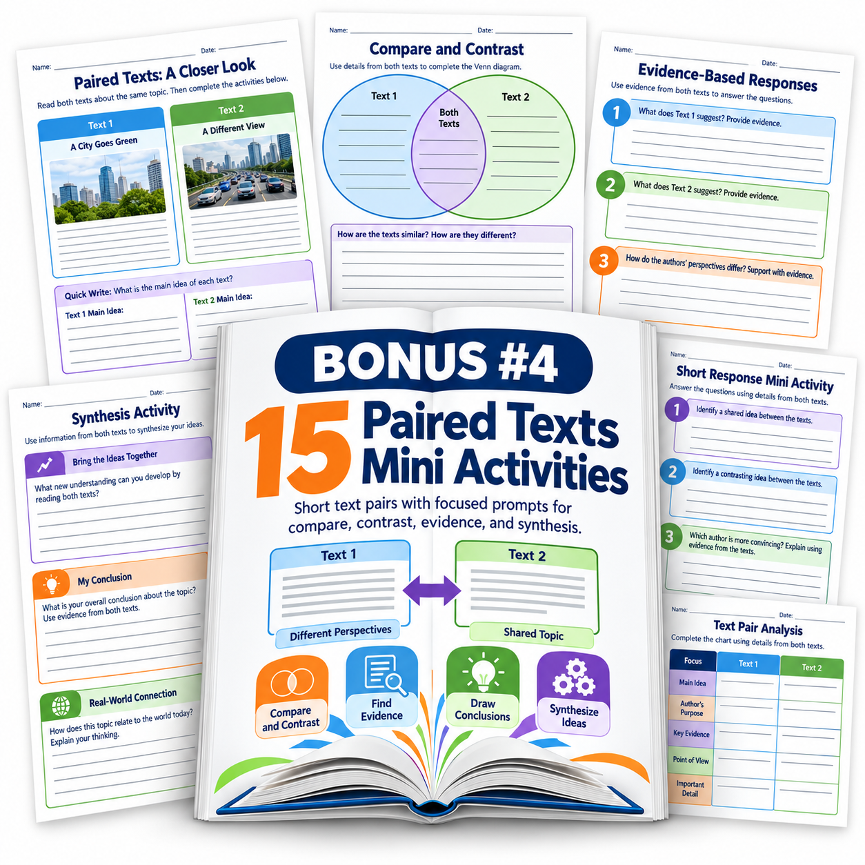 Bonus 4 — 15 Paired Texts Mini Activities